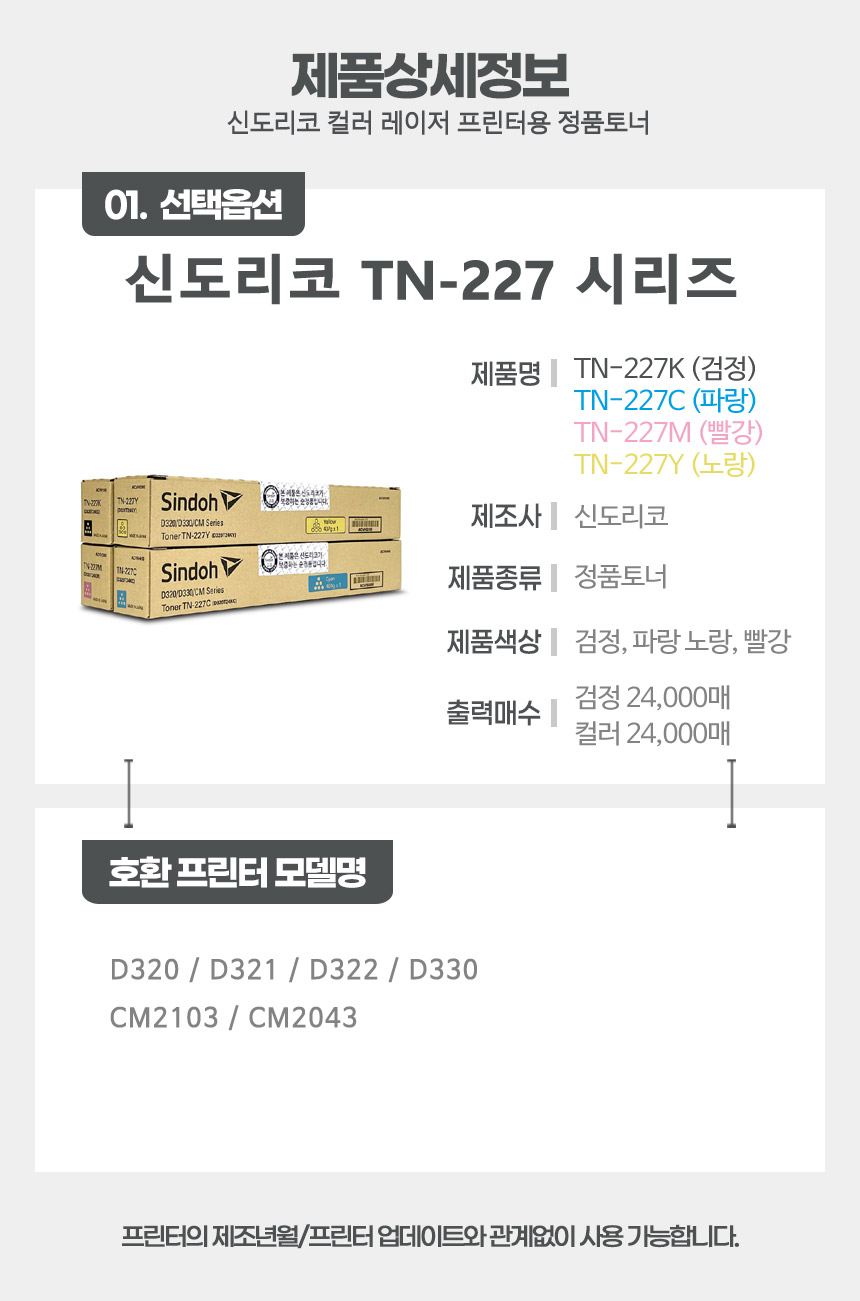 신도리코 TN-227 정품토너